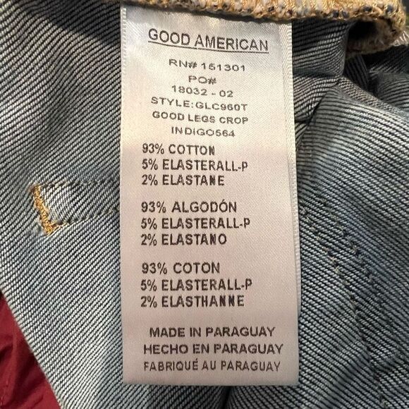 Good American Good Legs Zip Fly Crop Jeans Size 16 - Picture 4 of 5